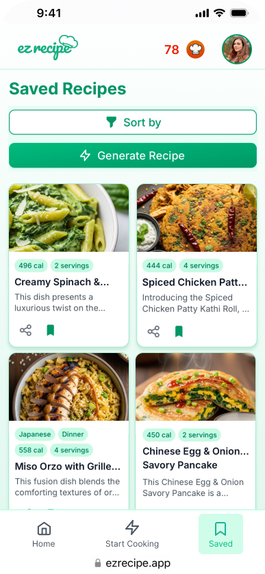 EZ Recipe Interface